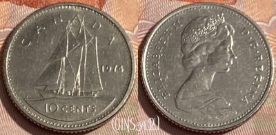 Канада 10 центов 1974 года, KM# 77, 293q-074