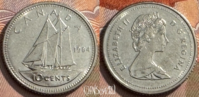 Канада 10 центов 1984 года, KM# 77, 262s-090