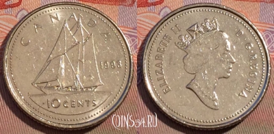 Канада 10 центов 1993 года, KM# 183, 114c-021