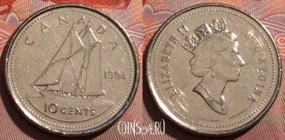 Канада 10 центов 1994 года, KM# 183, 244a-094