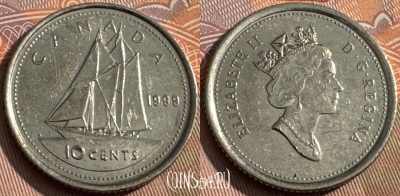 Канада 10 центов 1999 года, KM# 183, 160s-142