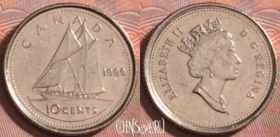 Канада 10 центов 1999 года, KM# 183, 188k-136