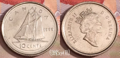 Канада 10 центов 1999 года, KM# 183, 281b-084