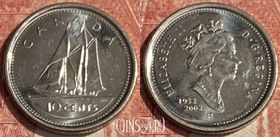 Канада 10 центов 2002 года, KM# 447, 160q-143 ♛