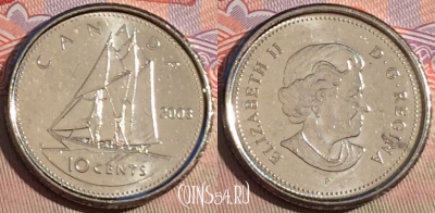 Канада 10 центов 2003 года, KM# 492, 218a-097