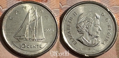Канада 10 центов 2005 года, KM# 492, 143s-119