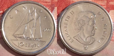 Канада 10 центов 2006 года, KM# 492, UNC, 093b-017