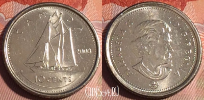 Канада 10 центов 2008 года, KM# 492, 228a-014