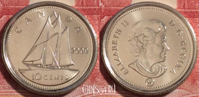 Канада 10 центов 2009 года, KM# 492, UNC, 261-125