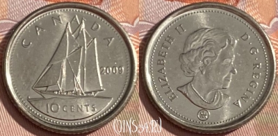 Канада 10 центов 2009 года, KM# 492, 471r-095