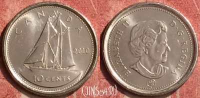 Канада 10 центов 2010 года, KM# 492, 409-037