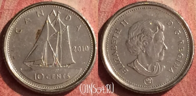 Канада 10 центов 2010 года, KM# 492, 409n-105