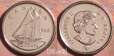 Канада 10 центов 2015 года, KM# 492, 208k-099