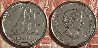 Канада 10 центов 2015 года, KM# 492, 477р-112 ♛
