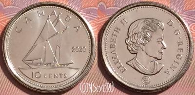 Канада 10 центов 2020 года, KM# 492, UNC, 133j-026