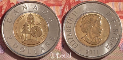 Канада 2 доллара 2011 года, Тайга, UNC, 268-015