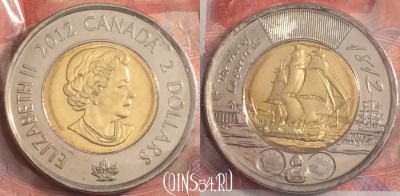 Канада 2 доллара 2012 года, запайка, UNC, 180k-122