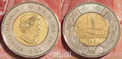 Канада 2 доллара 2017 года, Битва при Вими, UNC, b067-136