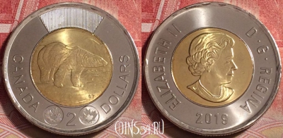Канада 2 доллара 2019 года, KM# 1257, UNC, 246j-046
