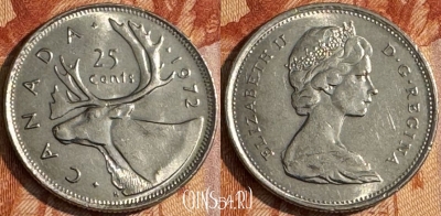Канада 25 центов 1972 года, KM# 62b, 151s-045
