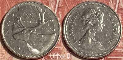 Канада 25 центов 1974 года, KM# 62b, 069s-091