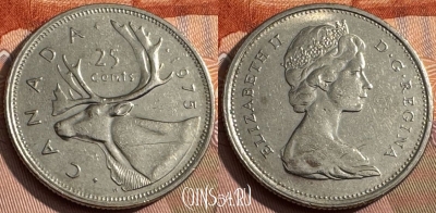 Канада 25 центов 1975 года, KM# 62b, 157s-062