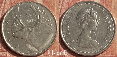 Канада 25 центов 1979 года, KM# 74, 095p-011