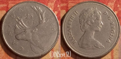 Канада 25 центов 1980 года, KM# 74, 163o-108