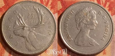 Канада 25 центов 1981 года, KM# 74, 165o-067