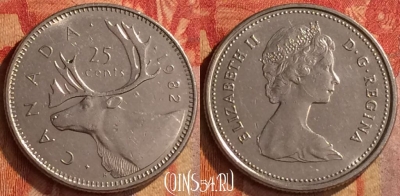 Канада 25 центов 1982 года, KM# 74, 164o-033