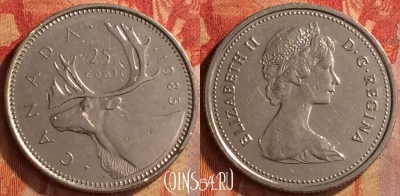 Канада 25 центов 1985 года, KM# 74, 164o-042