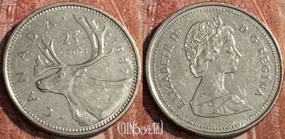 Канада 25 центов 1987 года, KM# 74, 129s-048