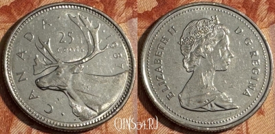 Канада 25 центов 1987 года, KM# 74, 150s-011