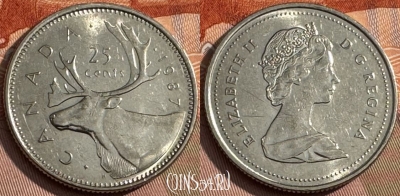Канада 25 центов 1987 года, KM# 74, 158s-011