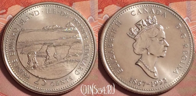 Канада 25 центов 1992 года, KM# 222, UNC, 183k-121