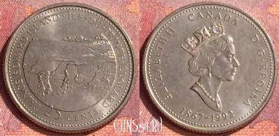 Канада 25 центов 1992 года, KM# 222, 301o-111
