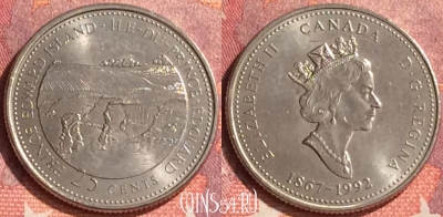 Канада 25 центов 1992 года, KM# 222, 302o-113