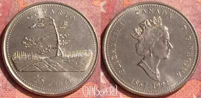 Канада 25 центов 1992 года, KM# 223, 299o-097