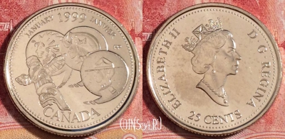 Канада 25 центов 1999 года, KM# 342, UNC, 262-122