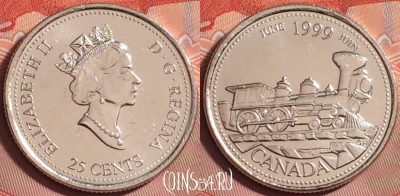 Канада 25 центов 1999 года, KM# 347, UNC, 180k-139