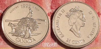 Канада 25 центов 1999 года, KM# 349, UNC, 262-123