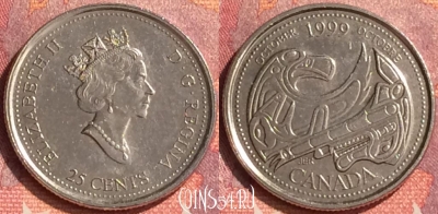 Канада 25 центов 1999 года, KM# 351, 302o-118