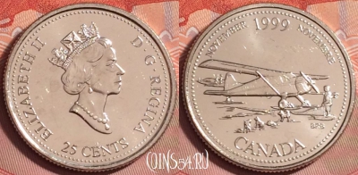 Канада 25 центов 1999 года, KM# 352, UNC, 181k-036