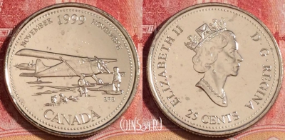 Канада 25 центов 1999 года, KM# 352, UNC, 262-126