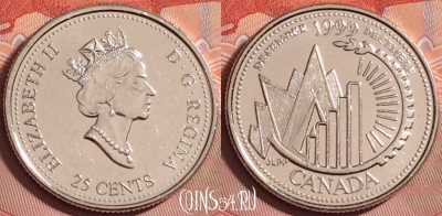 Канада 25 центов 1999 года, KM# 353, UNC, 180k-125