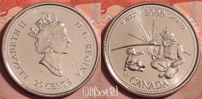 Канада 25 центов 2000 года, KM# 378, UNC, 182k-038