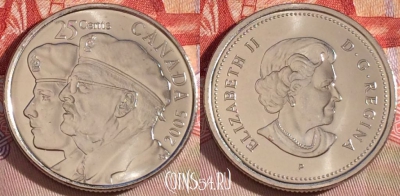 Канада 25 центов 2005 года, KM# 535, UNC, 268-024