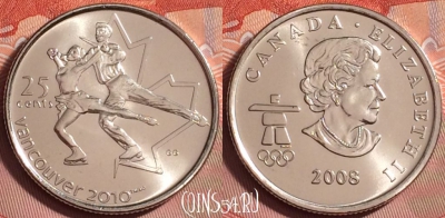 Канада 25 центов 2008 года, KM# 766, UNC, 183k-039