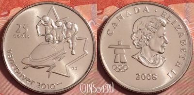 Канада 25 центов 2008 года, KM# 841, UNC, 182k-134