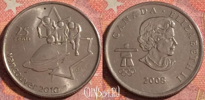 Канада 25 центов 2008 года, KM# 841, 376-075